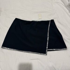 Abercrombie & Fitch Black Mini Skirt with Silver Rhinestone Trim